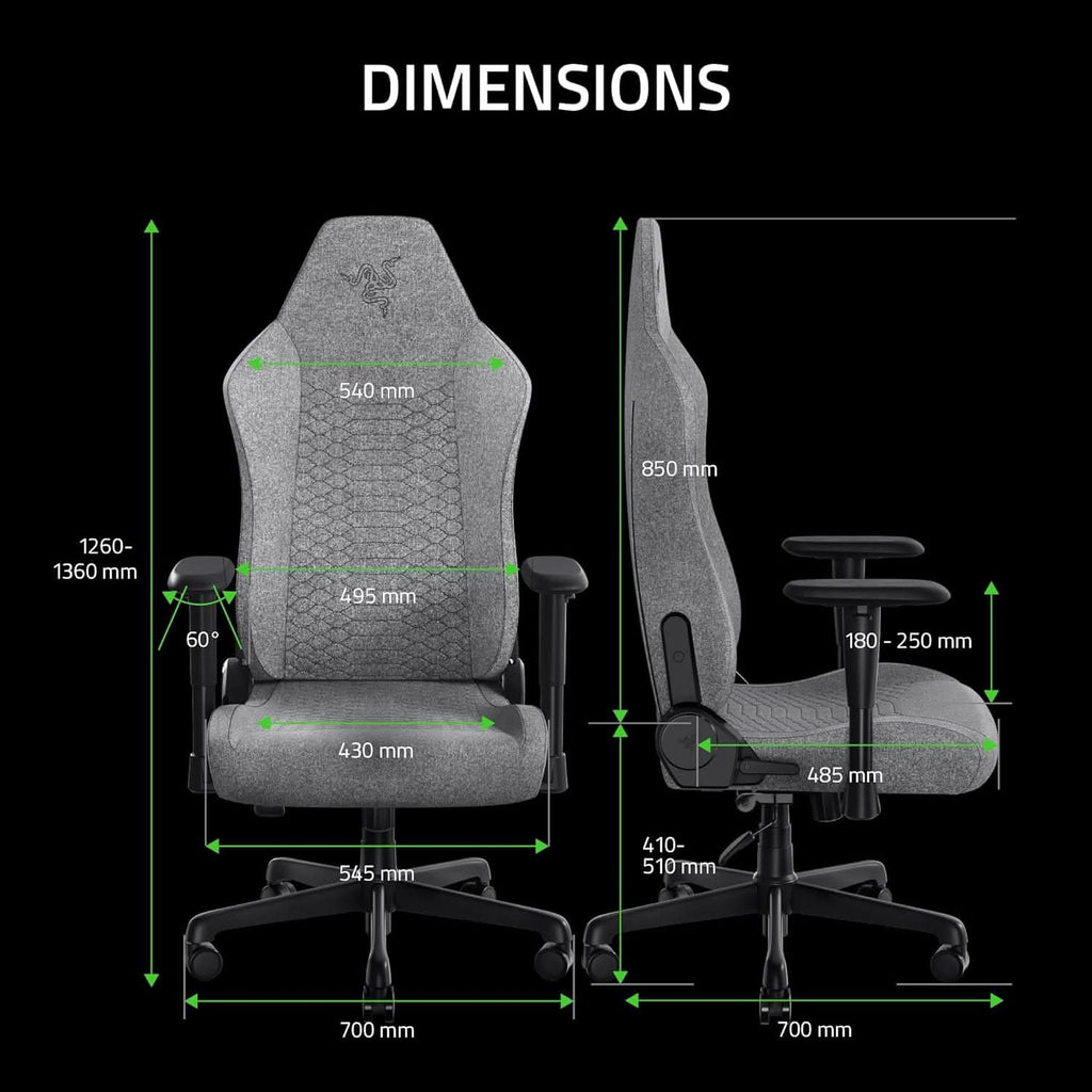 RAZER ISKUR V2 X - GAMING CHAIR - LIGHT GRAY FABRIC - RZ38-05310200-R3UA – TechCure India