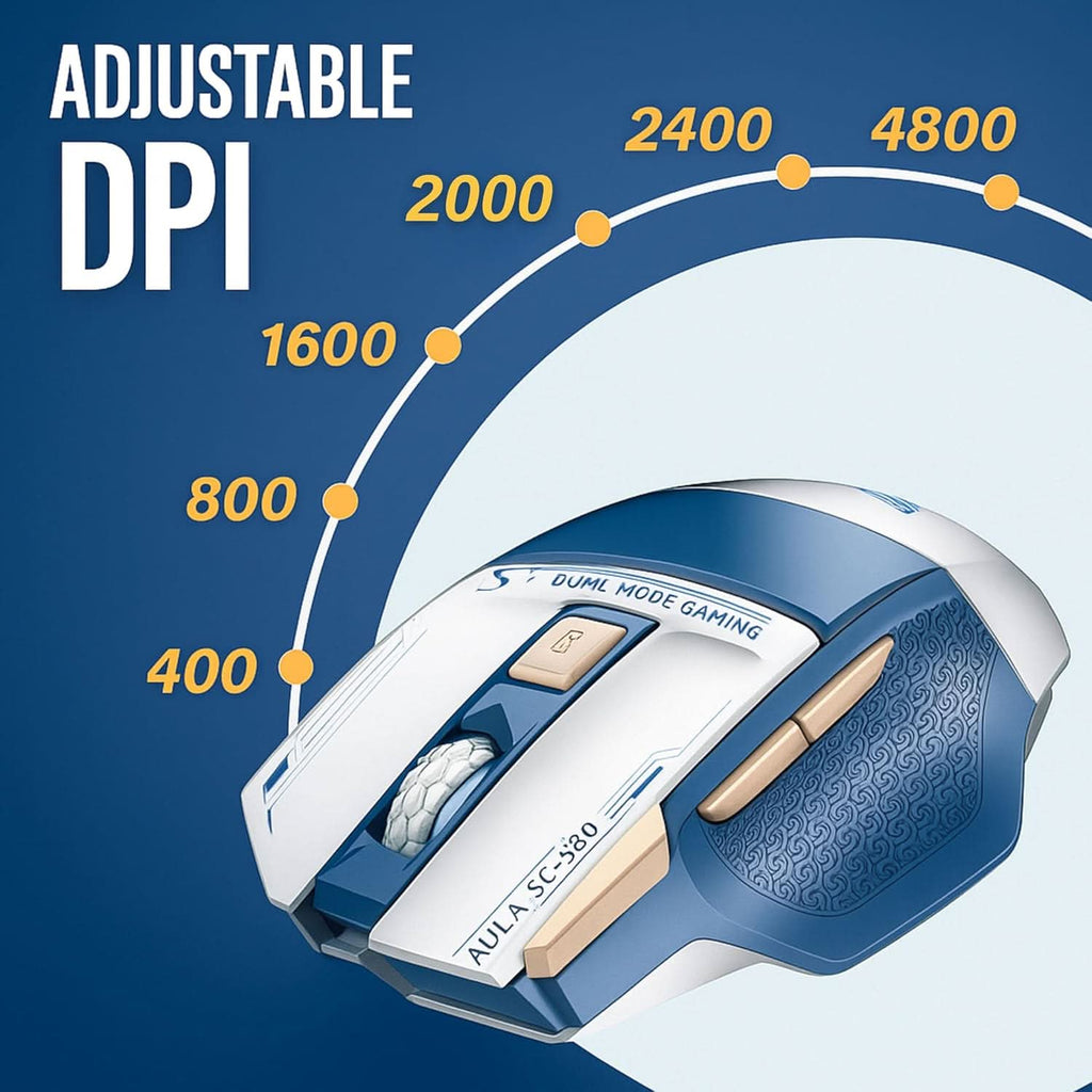 AULA SC550 WIRELESS & WIRED GAMING MOUSE (BLUE) – TechCure India