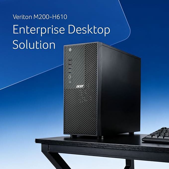Acer Veriton Desktop, 12th Gen, Intel Core i3 12100 Processor, Intel UHD Graphics 730, 8 GB DDR4, 512 GB, Windows 11 Home, Black, 15.7L, M200-H610 – TechCure India