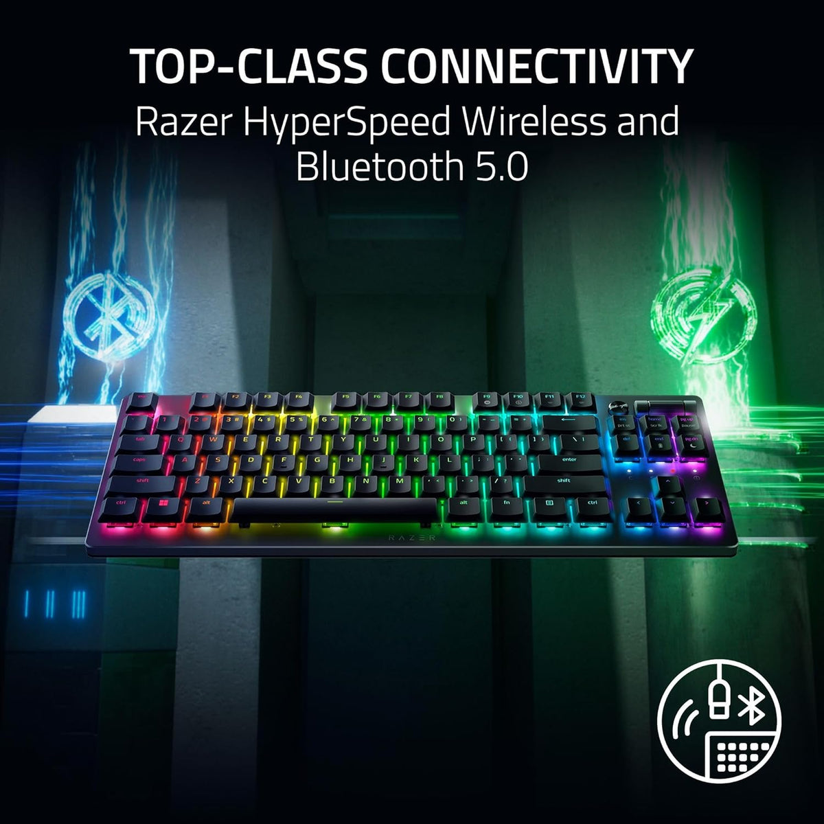 RAZER DEATHSTALKER V2 PRO TENKEYLESS - WIRELESS LOW PROFILE OPTICAL GAMING KEYBOARD (LINEAR RED SWITCH) RZ03-04370100-R3M1 – TechCure India
