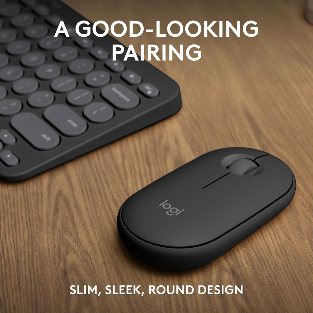 LOGITECH PEBBLE 2 COMBO WIRELESS KEYBOARD AND MOUSE GRAPHITE – TechCure India