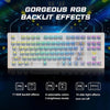 AULA F2183 TKL RGB Wireless Bluetooth Mechanical Gaming Keyboard ( White ) ( Clicky Blue Switch ) (‎F2183) - 2