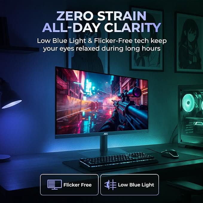 AOC 24B15H3 24 Inch Full HD IPS Monitor VESA Mount Black – TechCure India