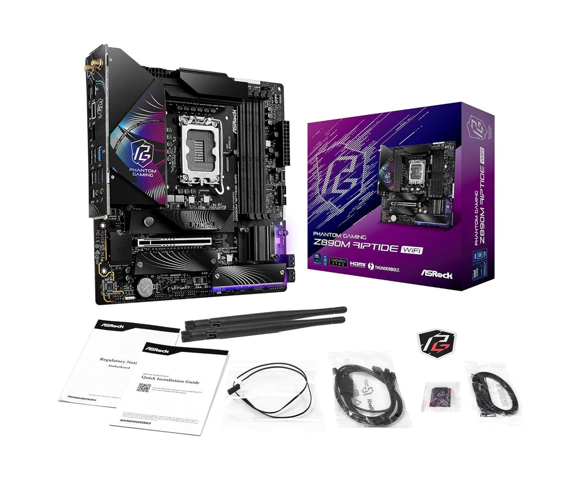ASROCK PHANTOM GAMING Z890M RIPTIDE WIFI 6E DDR5 MICRO ATX MOTHERBOARD – TechCure India