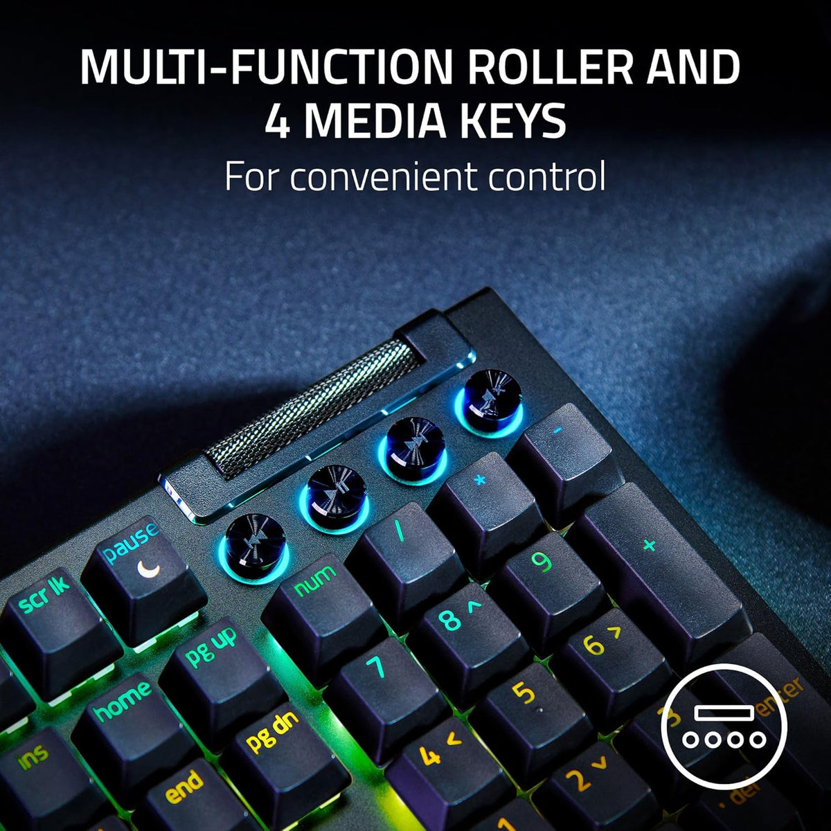 RAZER BLACKWIDOW V4 - MECHANICAL GAMING KEYBOARD (GREEN SWITCH) RZ03-04690100-R3M1 – TechCure India