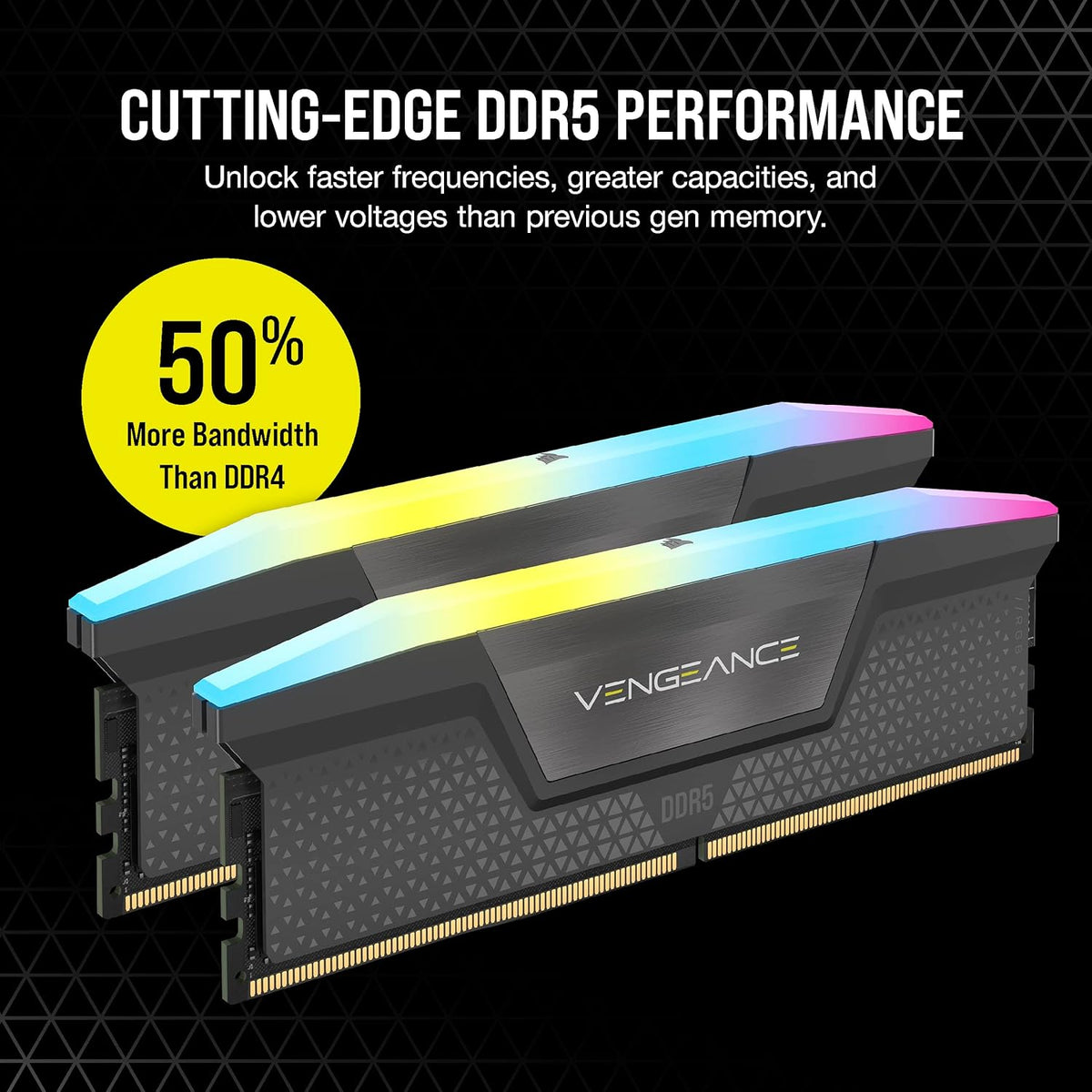 CORSAIR VENGEANCE RGB DDR5 64GB (2X32GB) DDR5 6000MHZ CL40 GRAY (CMH64GX5M2B6000Z40) – TechCure India