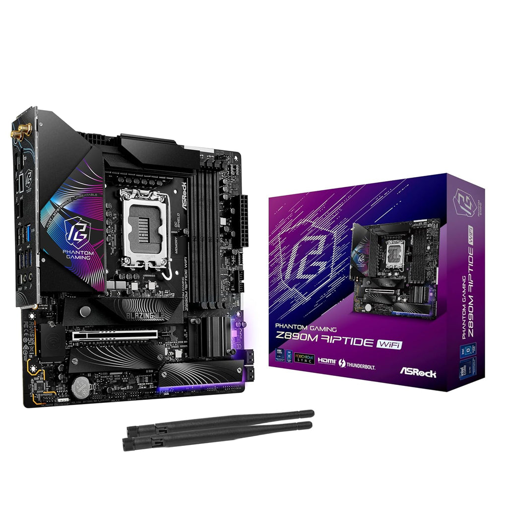 ASROCK PHANTOM GAMING Z890M RIPTIDE WIFI 6E DDR5 MICRO ATX MOTHERBOARD – TechCure India