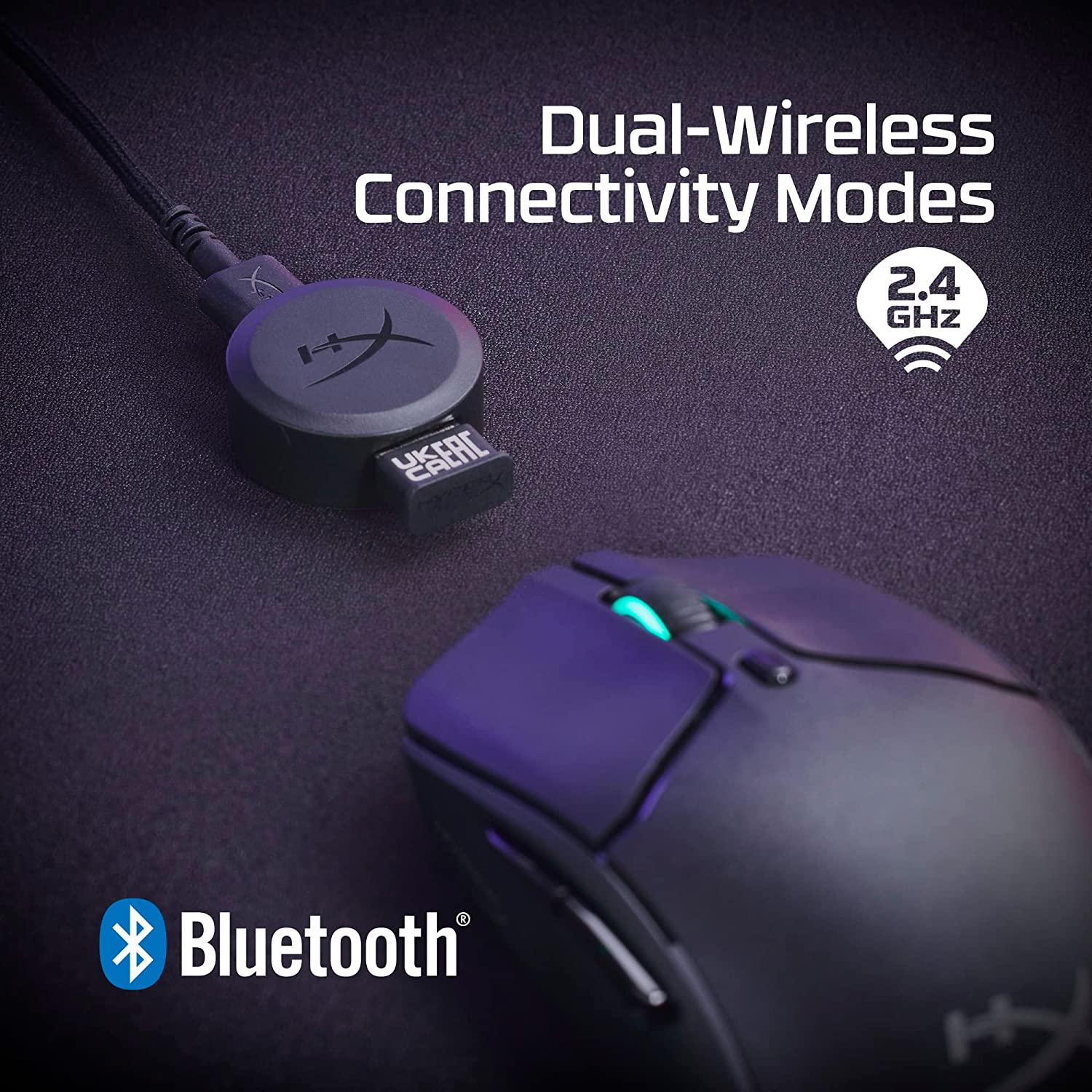 HYPERX Pulsefire Haste 2 Wireless + Bluetooth Ambidextrous Gaming Mouse ( 6N0A9AA ) ( 26000DPI / 6 Macro Buttons ) ( White ) - 4