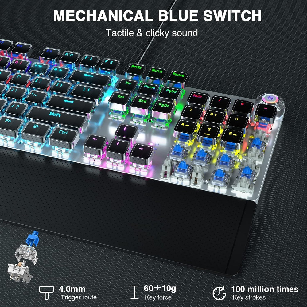 AULA F2088 Full Size Wired Mechanical Gaming keyboard ( Black ) ( Blue Switch ) ( F2088B ) - 5