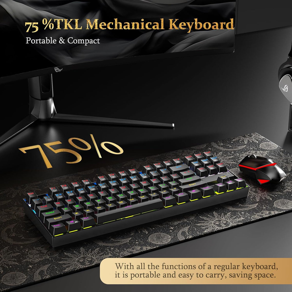 REDRAGON K552 RAINBOW KUMARA USB GAMING RED SWITCH KEYBOARD – TechCure India