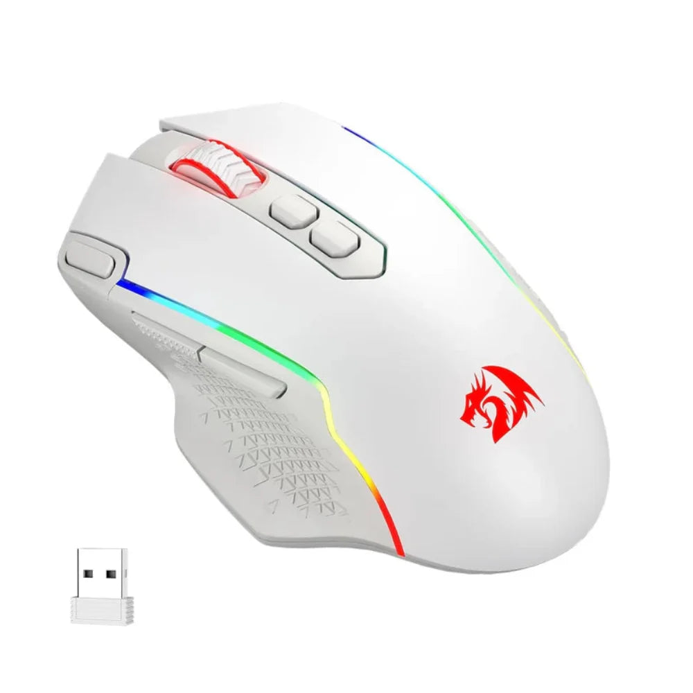 REDRAGON TAIPAN Pro M810 Wired / Wireless Ambidextrous Gaming Mouse ( Taipan Pro M810 Pro-1 ) ( 10000DPI / 8 Macro Button ) ( White ) – TechCure India