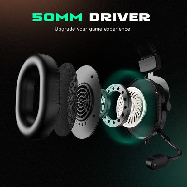 FIFINE H6 Wired 7.1 Surround Gaming Surround Gaming Headphone With Mic ( Black ) ( PC/PS4/PS5 ) - 5