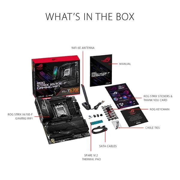 ASUS ROG Strix X670E-F Gaming Wifi DDR5 AMD Motherboard - 6