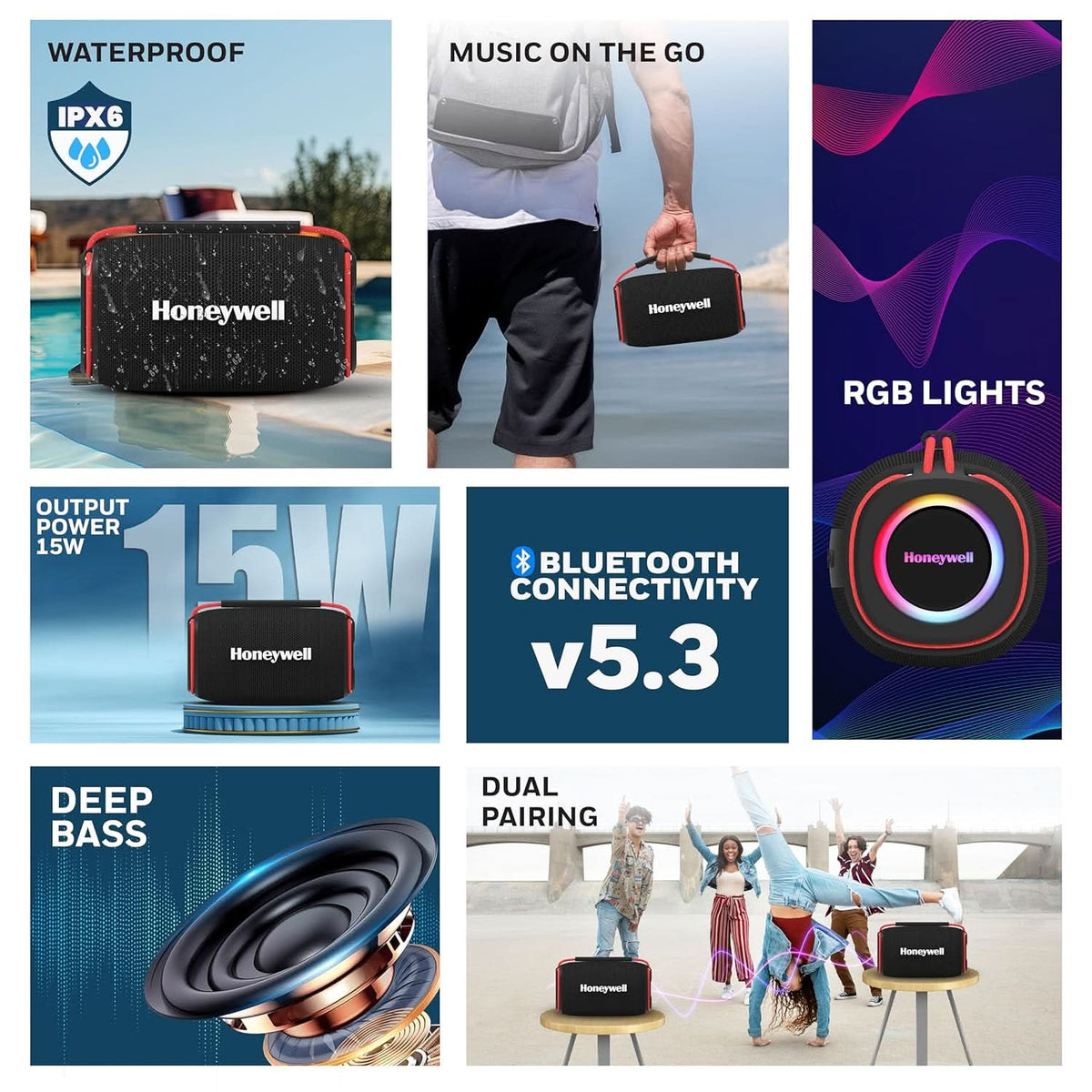 HONEYWELL SUONO P400 15W 5.3 BLUETOOTH SPEAKER BLACK – TechCure India