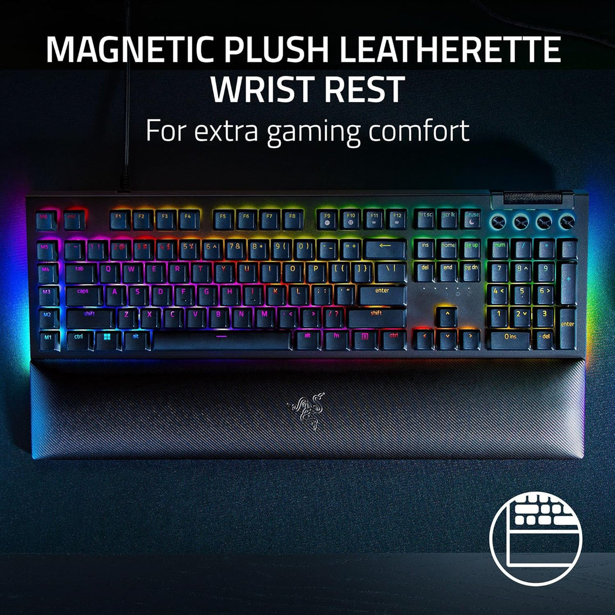 RAZER BLACKWIDOW V4 - MECHANICAL GAMING KEYBOARD (GREEN SWITCH) RZ03-04690100-R3M1 – TechCure India