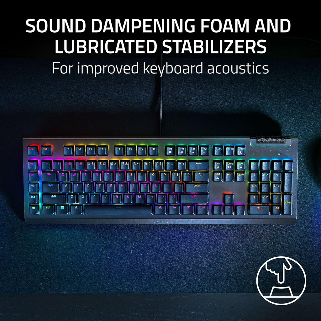 RAZER BLACKWIDOW V4 - MECHANICAL GAMING KEYBOARD (GREEN SWITCH) RZ03-04690100-R3M1 – TechCure India