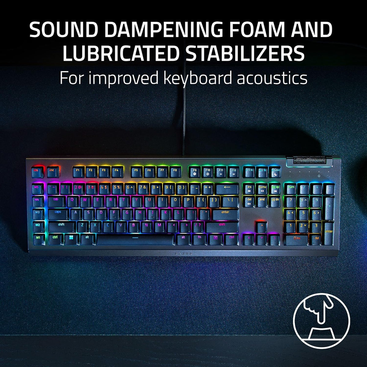 RAZER BLACKWIDOW V4 - MECHANICAL GAMING KEYBOARD (GREEN SWITCH) RZ03-04690100-R3M1 – TechCure India