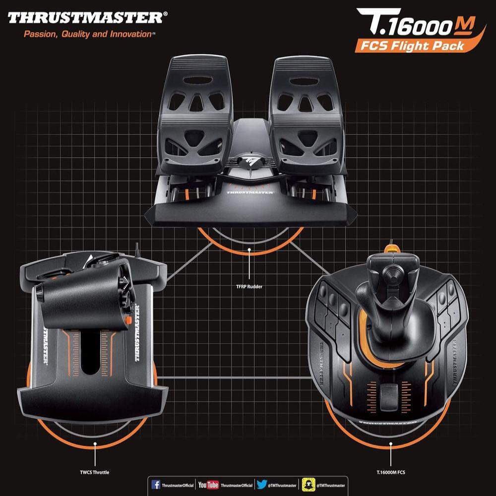 THRUSTMASTER T.16000M FCS Flight Pack Flight Game Controller Joystick PC - 4