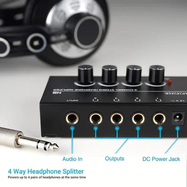 FIFINE N6 Headphone Amplifier With Stereo Output And Individual Volume Controls - 5