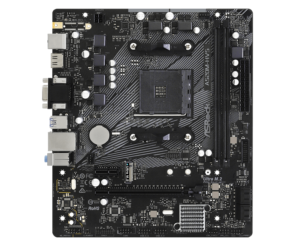 ASRock A520M-HVS AM4 AMD Micro ATX AMD Motherboard – TechCure India