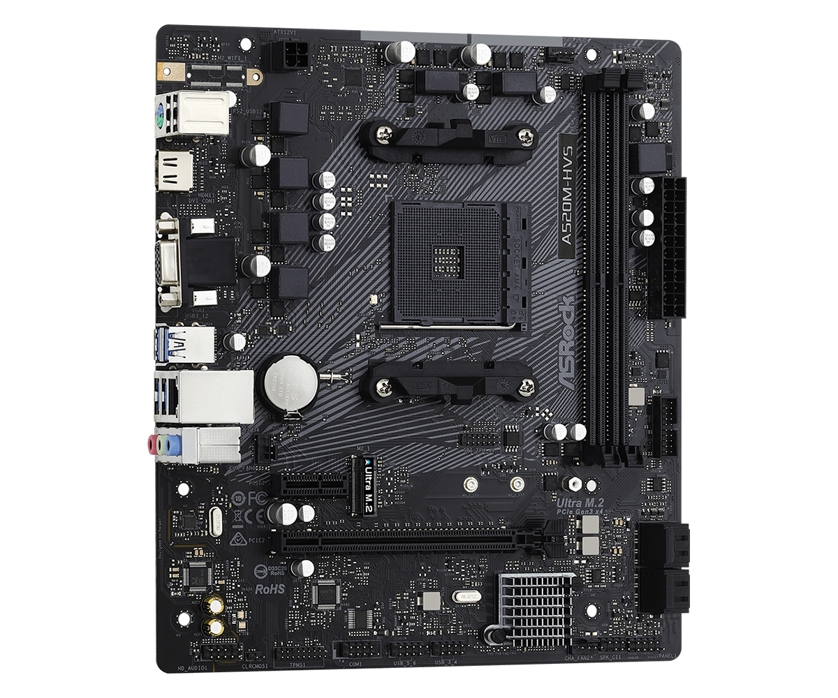 ASRock A520M-HVS AM4 AMD Micro ATX AMD Motherboard – TechCure India
