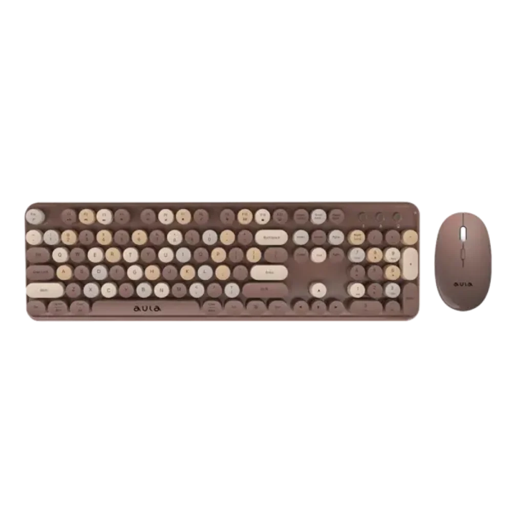 AULA AC306 Full Size Membrane Wireless Gaming Keyboard and Mouse Combo ( Coffee ) (AC306) – TechCure India
