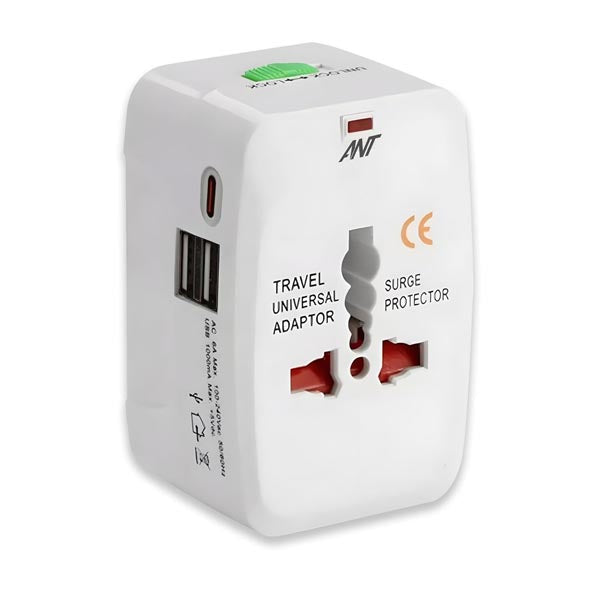 ANT Amigo 201 International Travel Adapter (White) – TechCure India