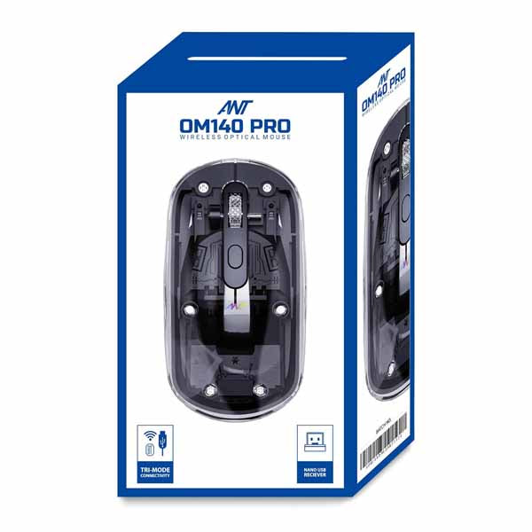 ANT OM140 PRO Ultra Lightweight Transparent Wireless 2.4Gz Bluetooth Mouse – TechCure India