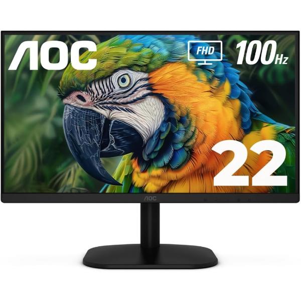 AOC 22B2HM2 22" Full HD (1920 x 1080) 100Hz LED Monitor, Adaptive Sync, VGA x1, HDMI x1, Flicker-Free, Low Blue Light, HDR Ready, VESA, Tilt Adjust, Earphone Out, Eco-Friendly – TechCure India