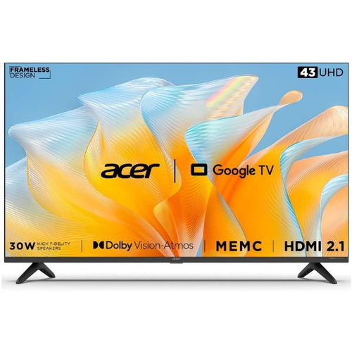Acer 109 cm (43 inches) Advanced I Series 4K Ultra HD Smart LED Google TV, AR43GR2851UDFL (Black) – TechCure India