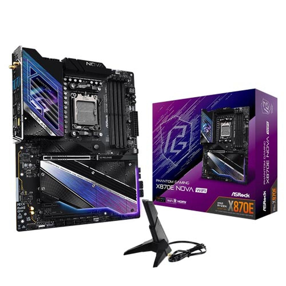 ASROCK Phantom Gaming X870E Nova WiFi7 DDR5 AMD Motherboard – TechCure India