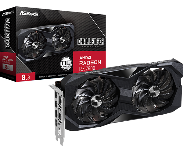 ASRock Radeon RX 7600 Challenger 8GB OC Graphics Card – TechCure India