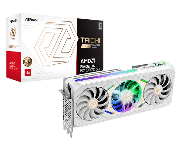 ASRock Radeon RX 9070 XT Taichi White 16GB OC Graphics Card – TechCure India