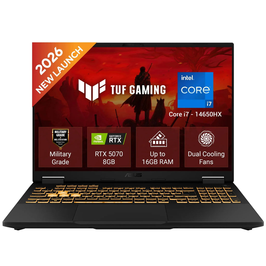 ASUS TUF Gaming F16 FX608JPR-QT073WS, Intel Core i7 14650HX, RTX 5070 GPU, 16GB RAM, 1TB SSD, 16 inch 2.5K Resolution, Windows 11 Home, Office Home 2024, M365 Basic-1 Year Validity, Gaming Laptop – TechCure India