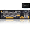 AULA  F108 PRO Tri Mode Tri-Mode Full Size Wireless Mechanical Gaming Keyboard ( Grey/Yellow ) ( Reaper Switch )