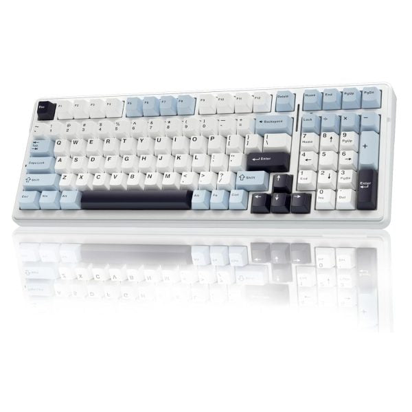 AULA F99 3 in 1 Hot Swappable RGB Gasket Mechanical Keyboard (Ice Blue, Reaper Switch) – TechCure India