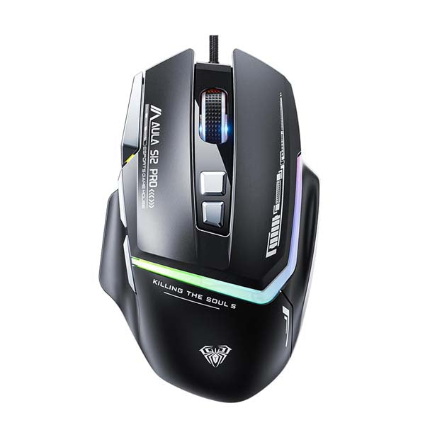 AULA S12 Pro Wired Gaming Mouse (Black) – TechCure India