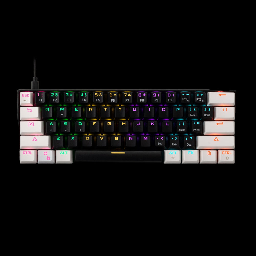 GAMDIAS AURA GK2 60% Mechanical Wired Gaming keyboard ( White / Black ) ( Tactile red Switches ) - 2