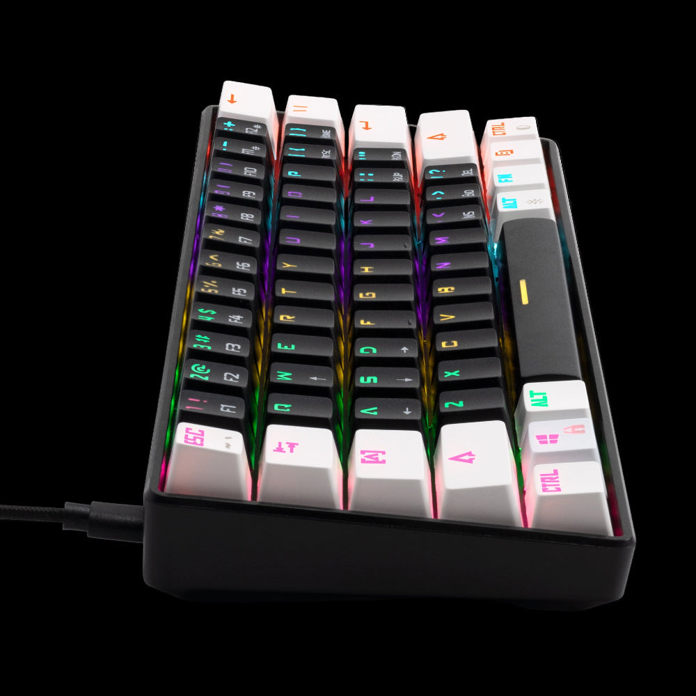 GAMDIAS AURA GK2 60% Mechanical Wired Gaming keyboard ( White / Black ) ( Tactile red Switches ) - 3