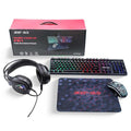 Acer 4 in 1 Wired Gaming Combo, 7 Color LED Backlit Keyboard, RGB Mouse (1200/1600/2400 DPI), Premium Gaming Headset (50mm Driver, 120dB) with Mixed Light Effect, Fabric Weave Mousepad (Black) – TechCure India