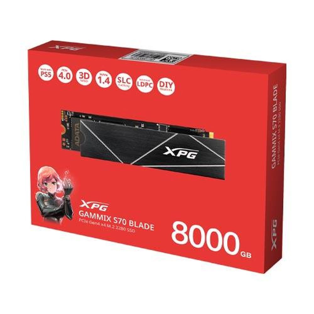 ADATA XPG Gammix S70 Blade 8TB M.2 NVME Gen4 Internal Solid State Drive ( SSD ) - 2