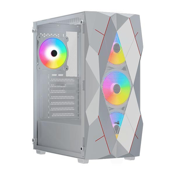 Aerocool Volcan Mid Tower Cabinet (White) – TechCure India