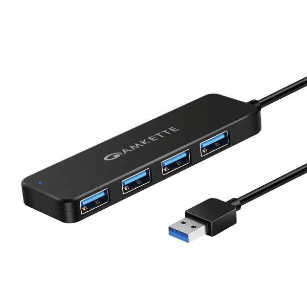 Amkette 4 Port Superspeed USB Hub 3.0 for PC & Laptops (Black) – TechCure India