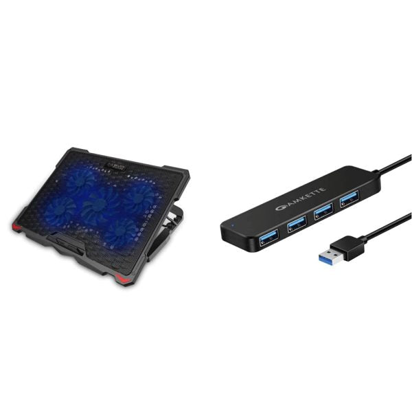 Amkette EvoFox Typhoon Five Fan Cooling Pad for Laptop (Black) – TechCure India