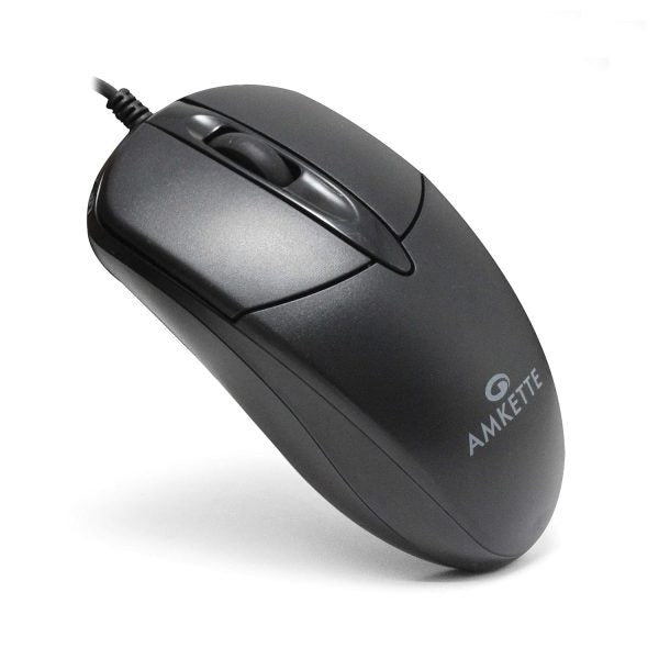 Amkette Kwik Pro 8 Wired USB Mouse with 3 Buttons for PC/Laptop (Black) – TechCure India