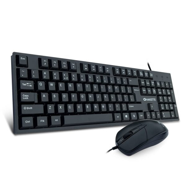 Amkette Lexus Neo USB Wired Multimedia Keyboard & Mouse Combo (Black) – TechCure India