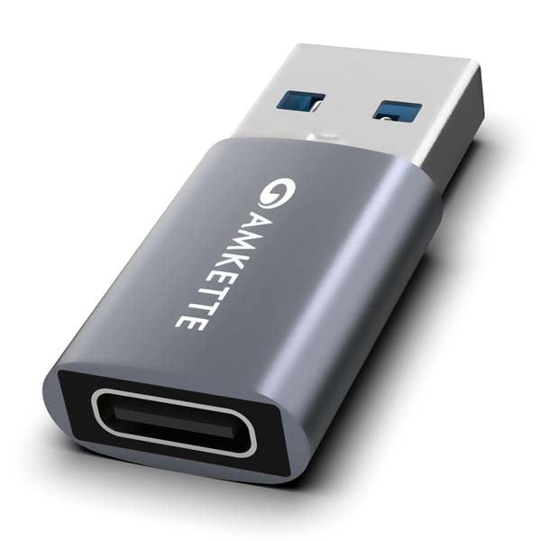 Amkette USB 3.0 Type C Female to USB A Male Adapter - (Grey) – TechCure India