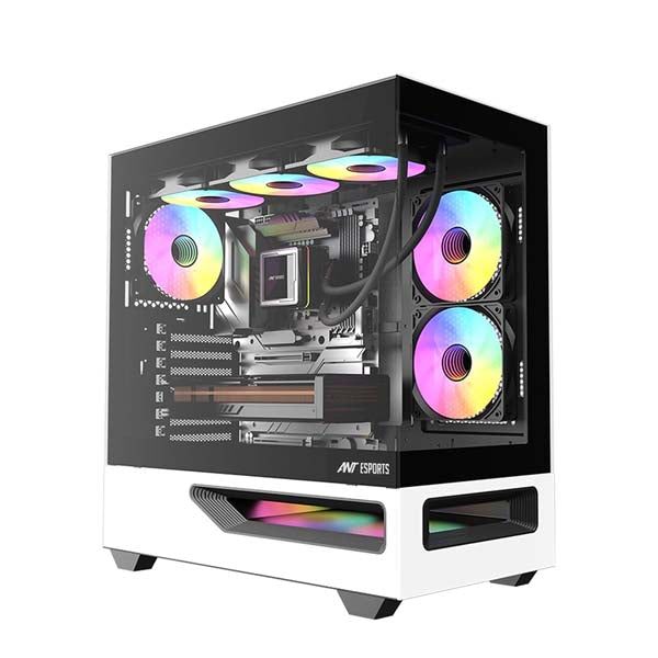 Ant Esports Crystal Spectra Mid Tower E-ATX Gaming Cabinet (Black & White) – TechCure India