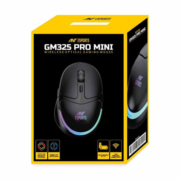 Ant Esports GM325 PRO Mini Wireless Static RGB Gaming Mouse (Black) – TechCure India