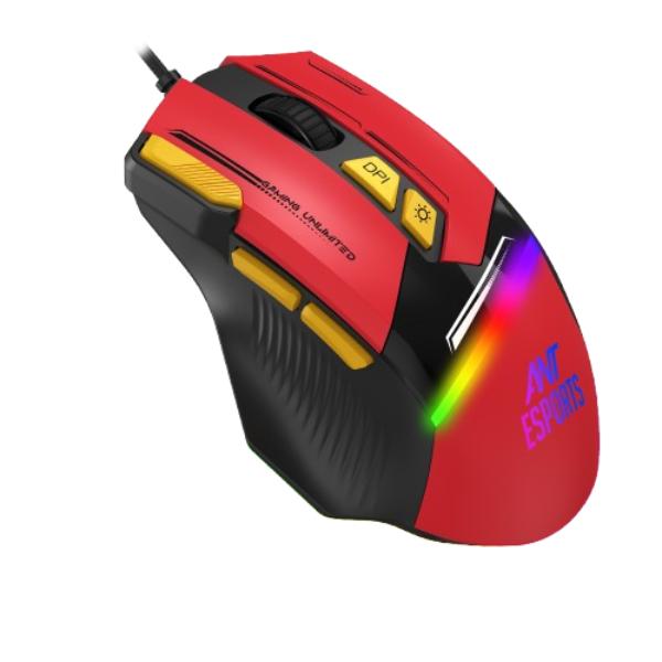 Ant Esports GM333 12800DPI RGB Wired Gaming Mouse Red/Black/Yellow – TechCure India